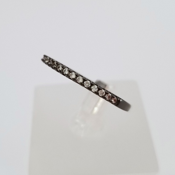 18k Black Gold Pave Band - Picture 5 of 8